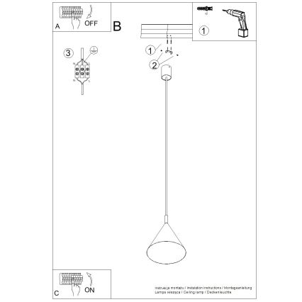 Snoerhanglamp NOX 1xE27/15W/230V crème