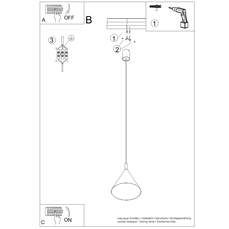 Snoerhanglamp NOX 1xE27/15W/230V crème