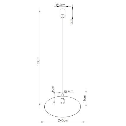 Hanglamp aan kabel NOX 1xE27/15W/230V crème