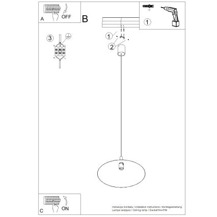 Hanglamp aan kabel NOX 1xE27/15W/230V crème