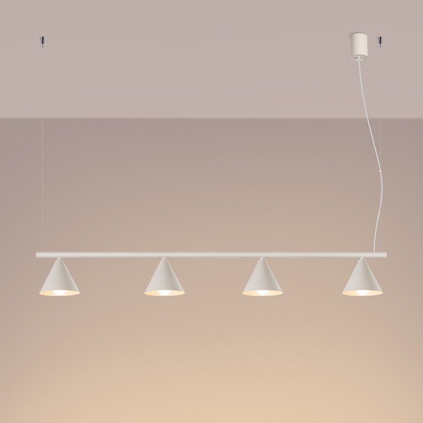 Pendellamp met kabel NOX 4xE14/10W/230V crème