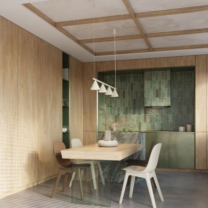 Pendellamp met kabel NOX 4xE14/10W/230V crème