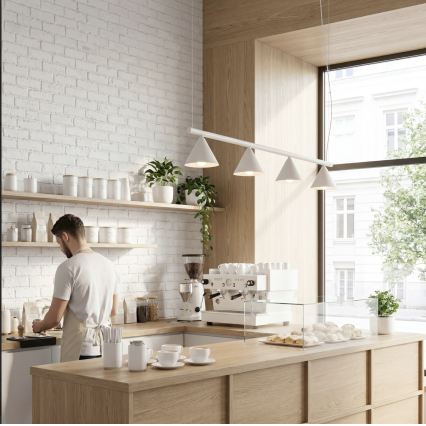 Pendellamp met kabel NOX 4xE14/10W/230V crème