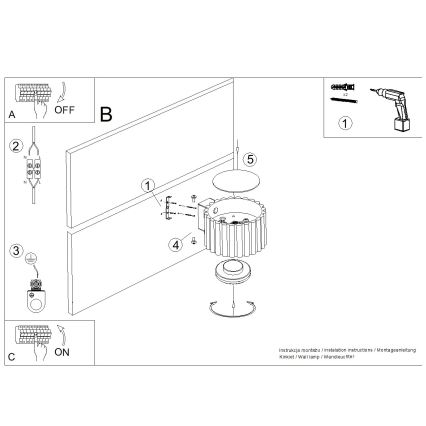 Wandlamp AURA 1xGX53/10W/230V zwart