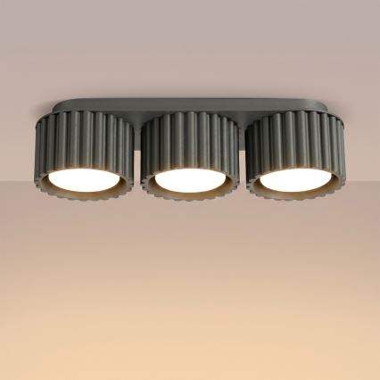 Spotarmatuur AURA 3xGX53/10W/230V zwart