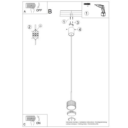 Hanglamp met kabel AURA 1xGX53/10W/230V groen