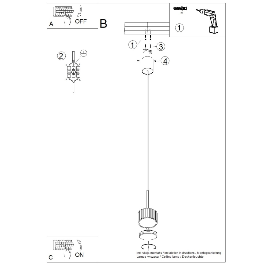 Hanglamp met kabel AURA 1xGX53/10W/230V groen