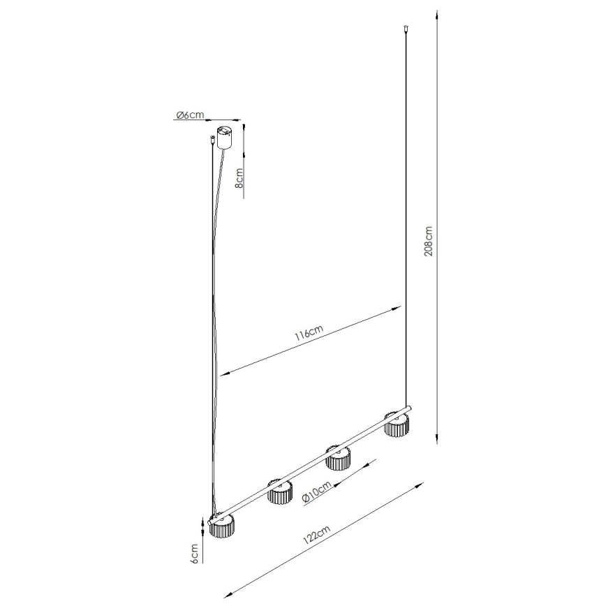 Hanglamp aan kabel AURA 4xGX53/10W/230V wit