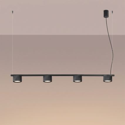 Hanglamp met kabel AURA 4xGX53/10W/230V zwart