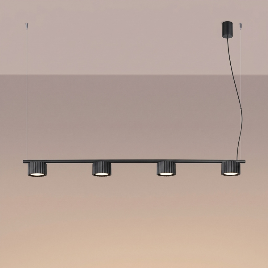 Hanglamp met kabel AURA 4xGX53/10W/230V zwart