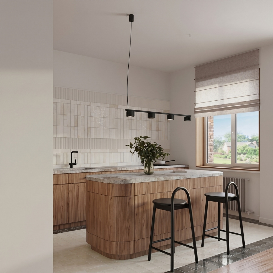 Hanglamp met kabel AURA 4xGX53/10W/230V zwart