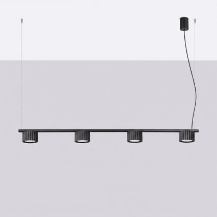 Hanglamp met kabel AURA 4xGX53/10W/230V zwart