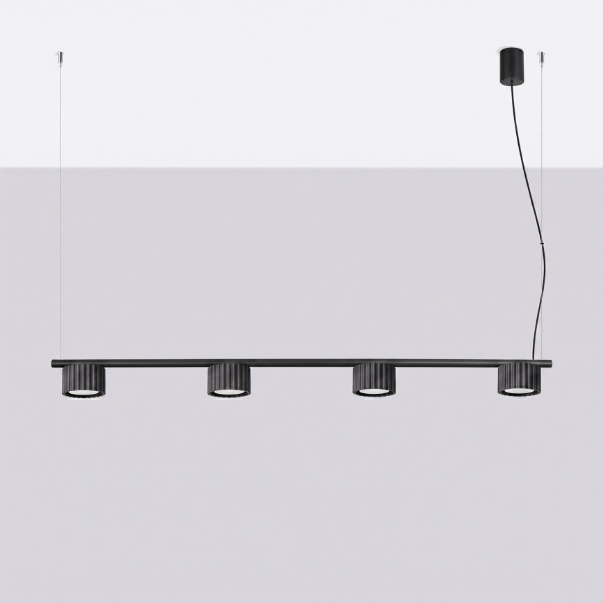 Hanglamp met kabel AURA 4xGX53/10W/230V zwart