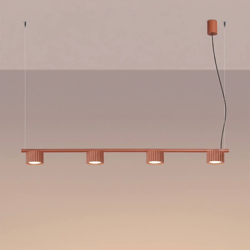 Hanglamp aan kabel AURA 4xGX53/10W/230V rood