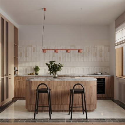 Hanglamp aan kabel AURA 4xGX53/10W/230V rood
