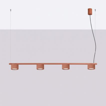 Hanglamp aan kabel AURA 4xGX53/10W/230V rood