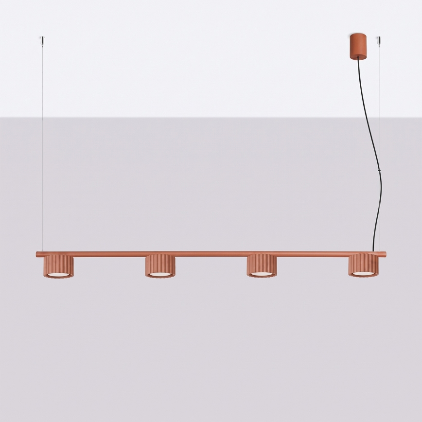 Hanglamp aan kabel AURA 4xGX53/10W/230V rood