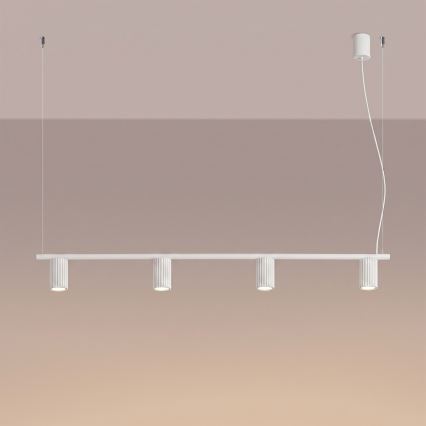 Hanglamp aan kabel KARBON 4xGU10/10W/230V wit