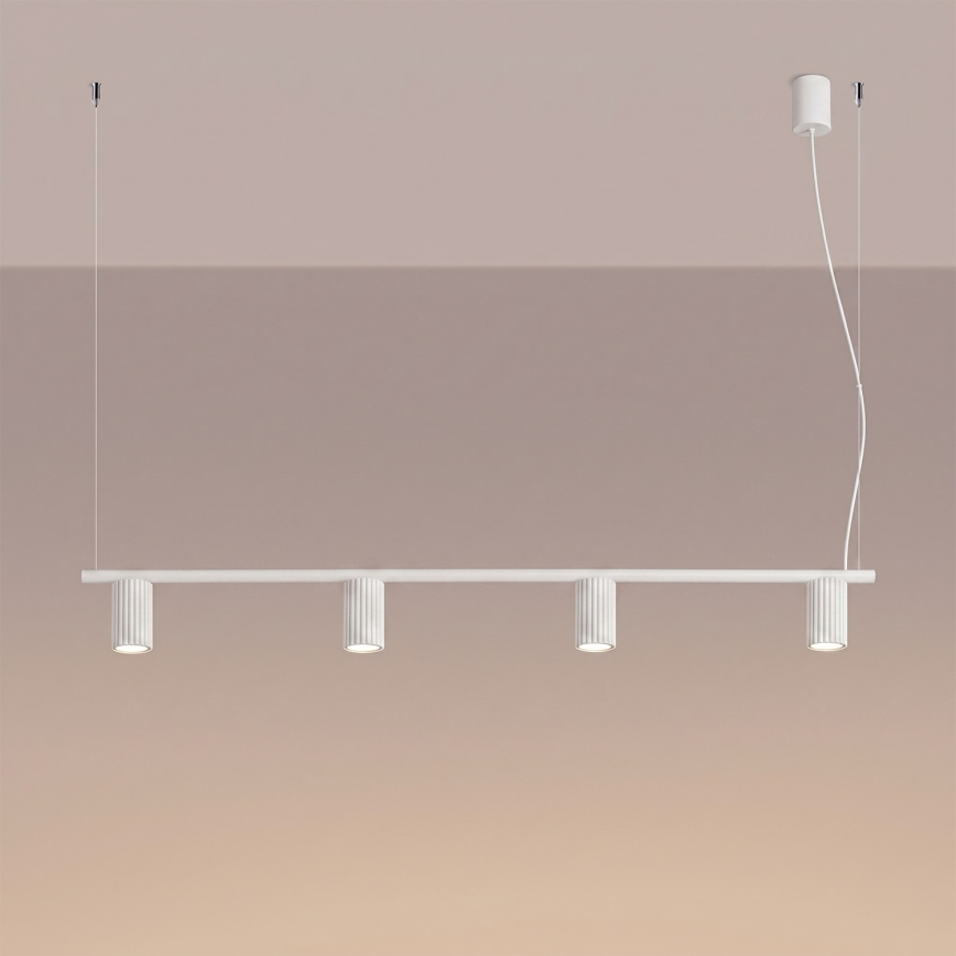 Hanglamp aan kabel KARBON 4xGU10/10W/230V wit