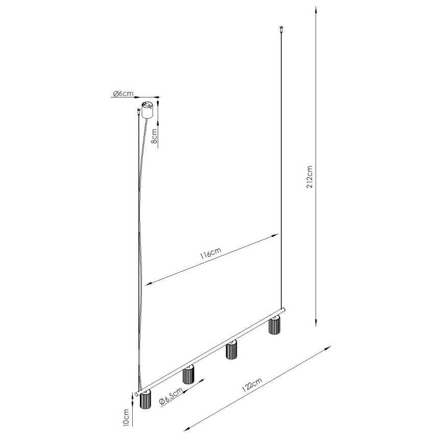 Hanglamp aan kabel KARBON 4xGU10/10W/230V wit