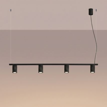 Hanglamp met kabel KARBON 4xGU10/10W/230V zwart