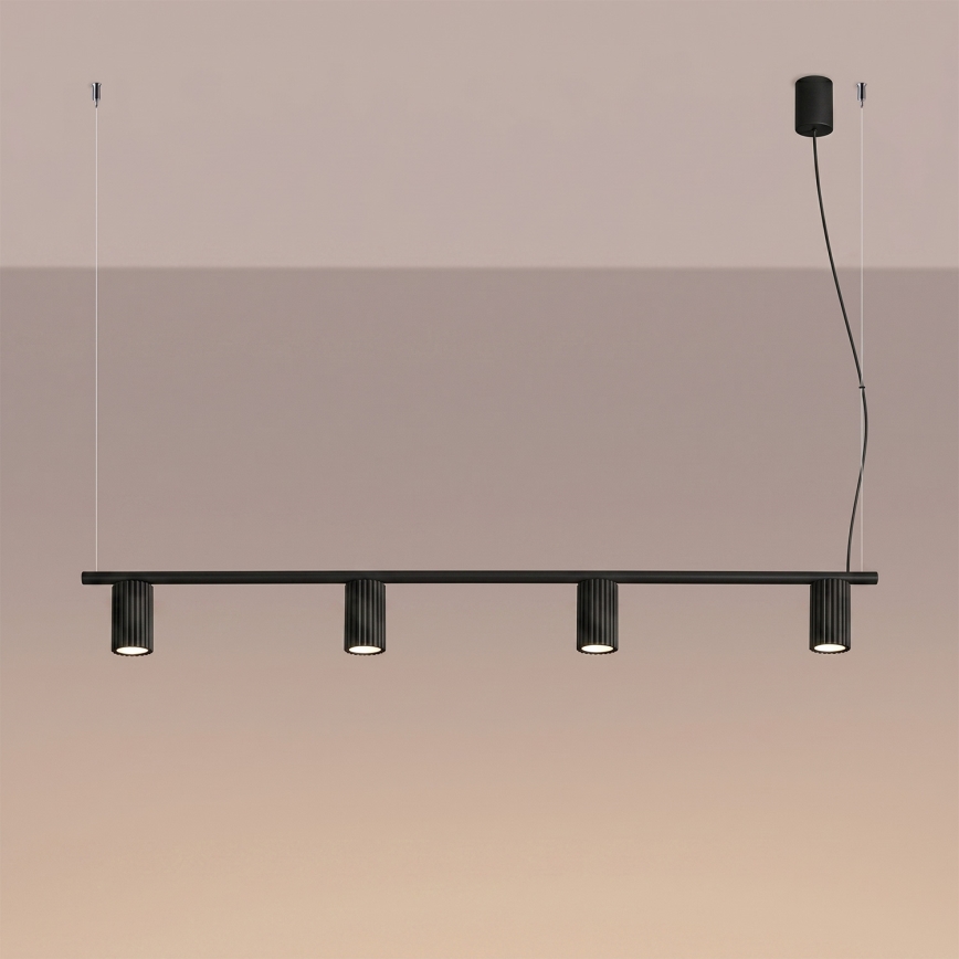 Hanglamp met kabel KARBON 4xGU10/10W/230V zwart