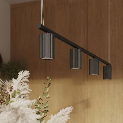Hanglamp met kabel KARBON 4xGU10/10W/230V zwart