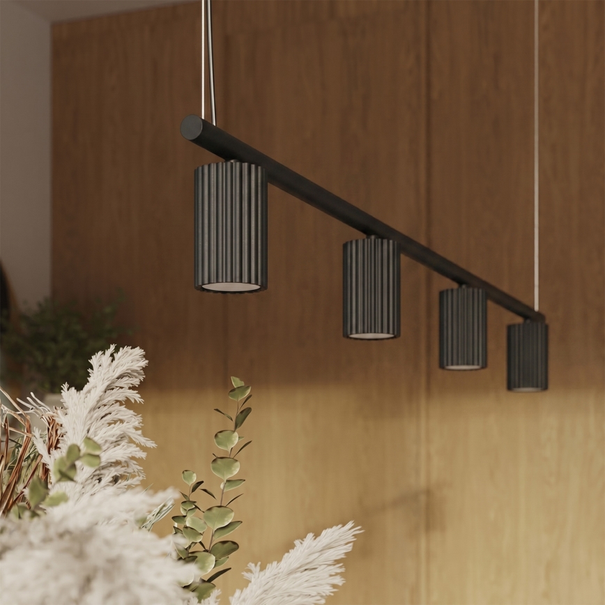 Hanglamp met kabel KARBON 4xGU10/10W/230V zwart