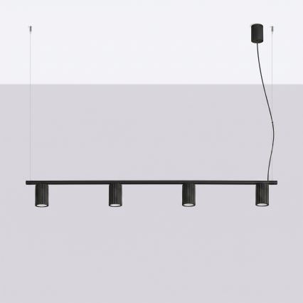 Hanglamp met kabel KARBON 4xGU10/10W/230V zwart