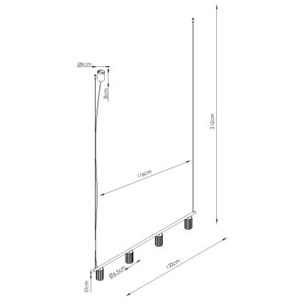 Hanglamp met kabel KARBON 4xGU10/10W/230V zwart