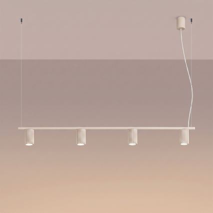 Hanglamp aan kabel KARBON 4xGU10/10W/230V crèmekleurig