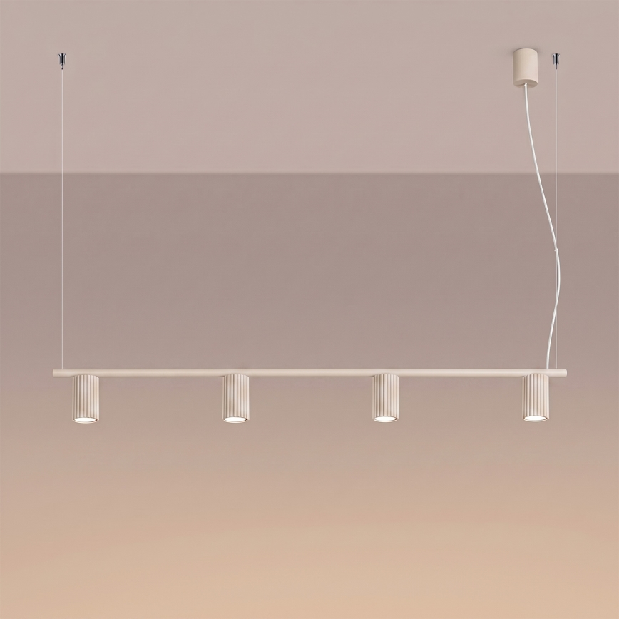 Hanglamp aan kabel KARBON 4xGU10/10W/230V crèmekleurig