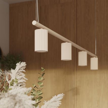 Hanglamp aan kabel KARBON 4xGU10/10W/230V crèmekleurig