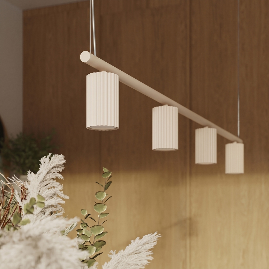 Hanglamp aan kabel KARBON 4xGU10/10W/230V crèmekleurig