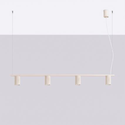 Hanglamp aan kabel KARBON 4xGU10/10W/230V crèmekleurig