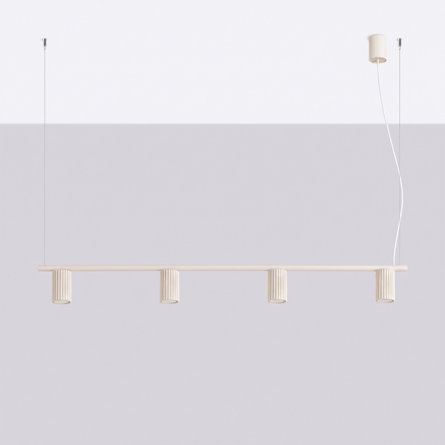 Hanglamp aan kabel KARBON 4xGU10/10W/230V crèmekleurig
