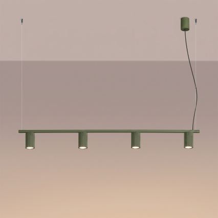 Hanglamp aan kabel KARBON 4xGU10/10W/230V groen