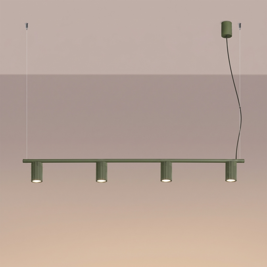 Hanglamp aan kabel KARBON 4xGU10/10W/230V groen