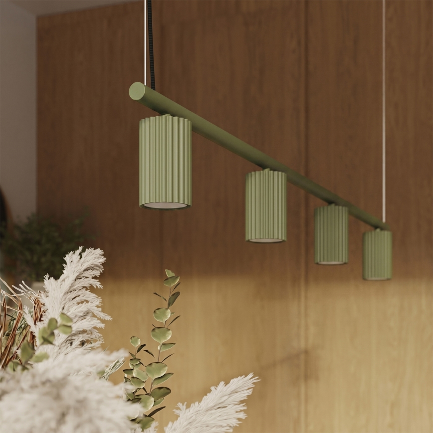 Hanglamp aan kabel KARBON 4xGU10/10W/230V groen