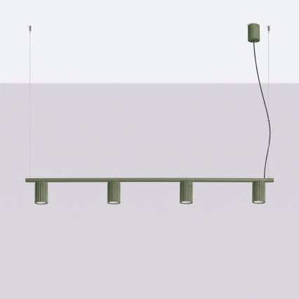 Hanglamp aan kabel KARBON 4xGU10/10W/230V groen