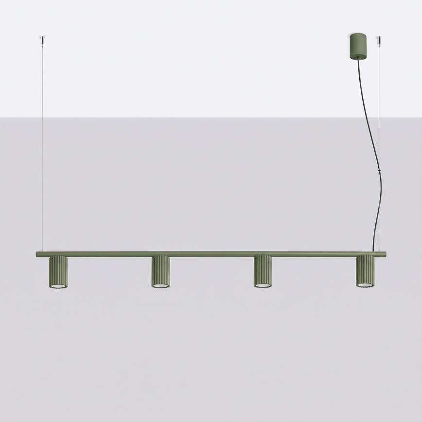 Hanglamp aan kabel KARBON 4xGU10/10W/230V groen