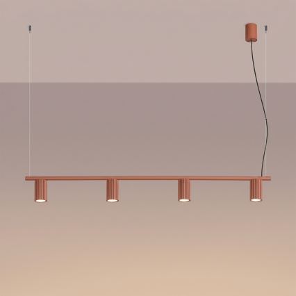 Hanglamp met kabel KARBON 4x GU10/10W/230V oranje