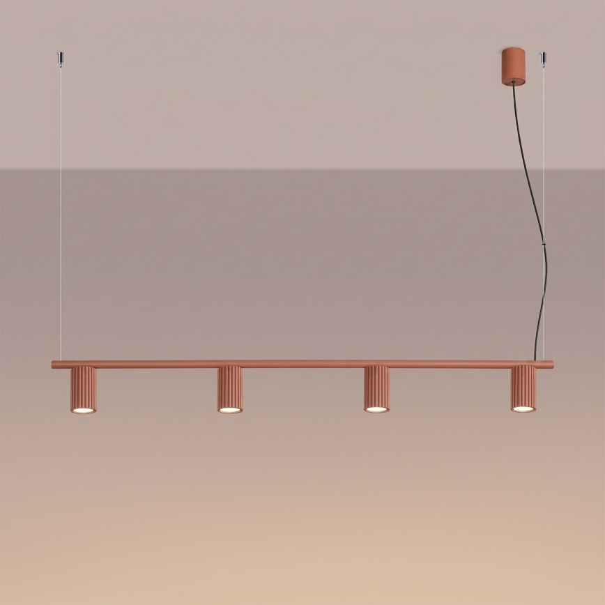 Hanglamp met kabel KARBON 4x GU10/10W/230V oranje