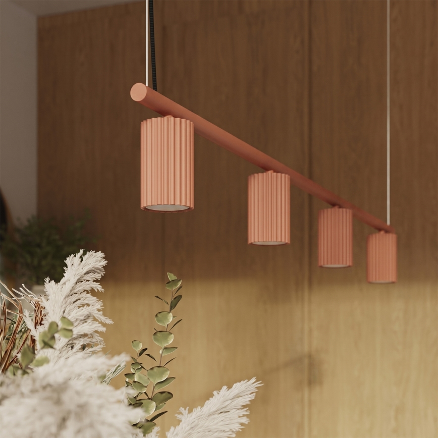 Hanglamp met kabel KARBON 4x GU10/10W/230V oranje