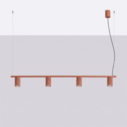 Hanglamp met kabel KARBON 4x GU10/10W/230V oranje