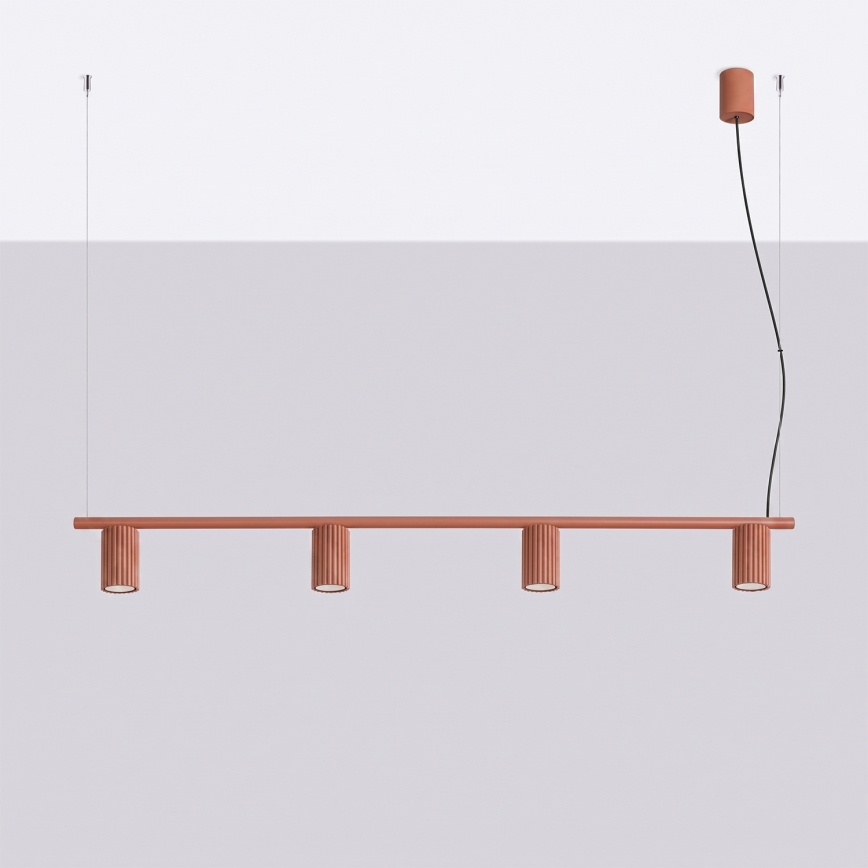 Hanglamp met kabel KARBON 4x GU10/10W/230V oranje
