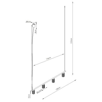 Hanglamp met kabel KARBON 4x GU10/10W/230V oranje