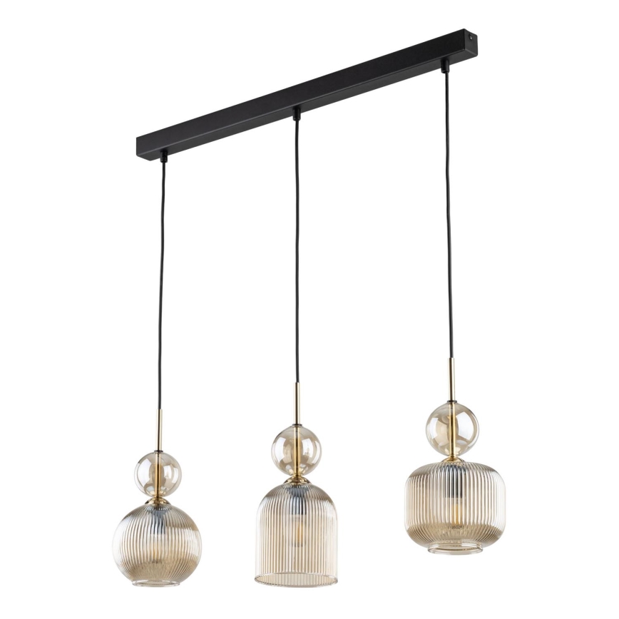 SOPHIA hanglamp aan snoer 3xE14/10W/230V zwart/rookbeige
