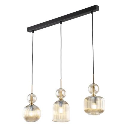 SOPHIA hanglamp aan snoer 3xE14/10W/230V zwart/rookbeige