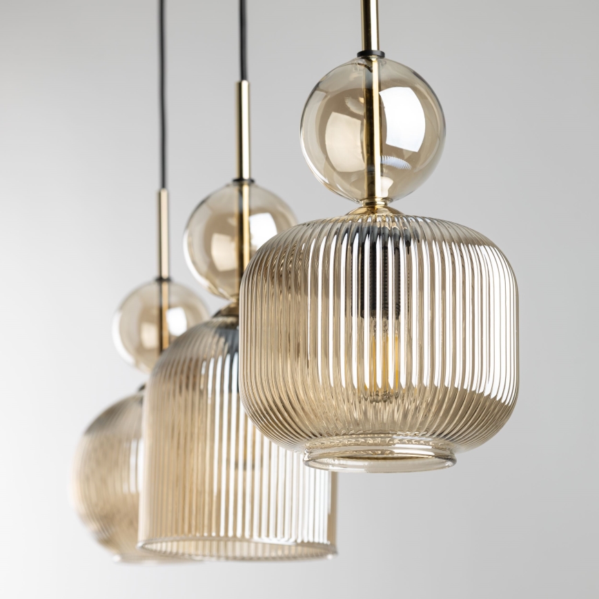 SOPHIA hanglamp aan snoer 3xE14/10W/230V zwart/rookbeige